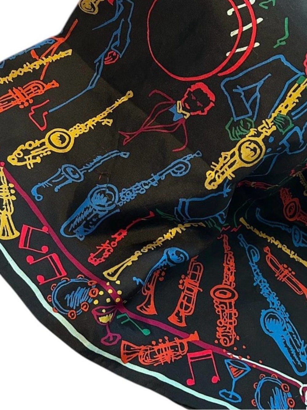 Vintage 80’s Perry Ellis Jazzy New Orleans Silk Scarf